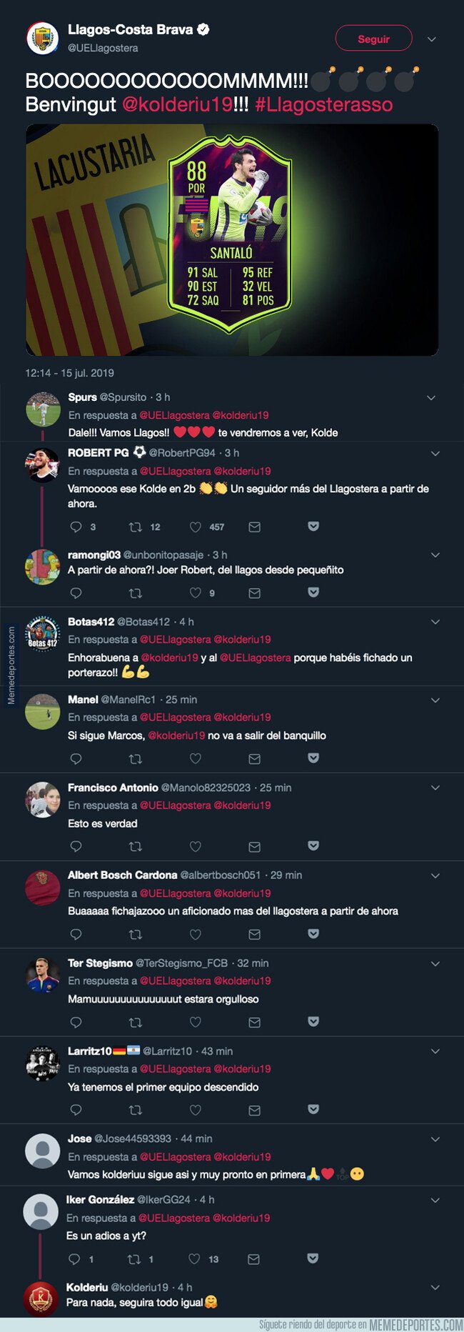 1081141 - El Llagostera sorprende a todo el mundo y ficha a este famoso 'youtuber' jugador de FIFA 19 como portero para su equipo en 2ªB