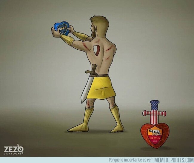 1081450 - De Rossi tiene un nuevo corazón al que defender, por @zezocartoons