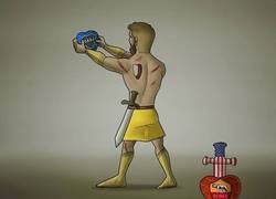 Enlace a De Rossi tiene un nuevo corazón al que defender, por @zezocartoons