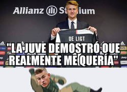 Enlace a De Ligt le lanza un dardo al Barça en su presentación