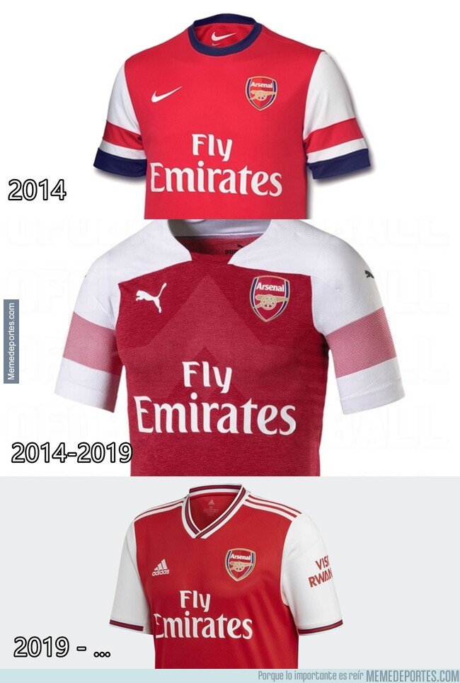 1081970 - En menos de 5 años el Arsenal ha tenido 3 proveedores distintos. ¿Quién lo hace mejor?