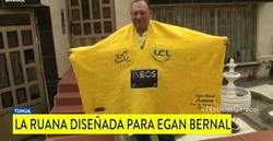 Enlace a Randomdeportes presenta... Una ruana como el maillot amarillo del Tour para Egan Bernal