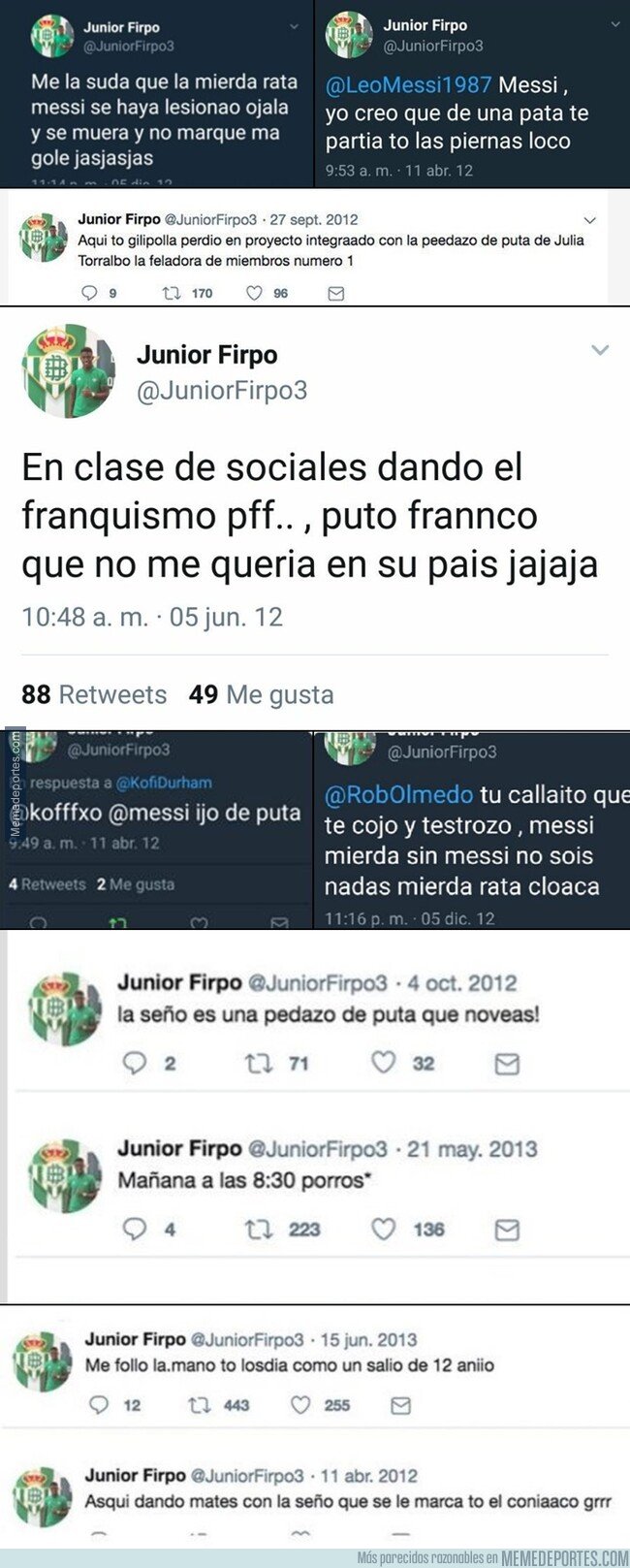 1082694 - Los mejores tuits del adolescente Junior Firpo, un digno competidor de Ceballos