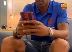 Enlace a En el vídeo de presentación de Junior Firpo, está twitteando... en modo avión