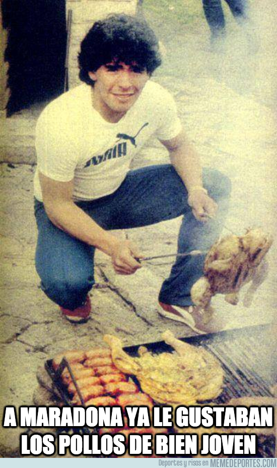 1083276 - A Maradona ya le gustaban los pollos de bien joven