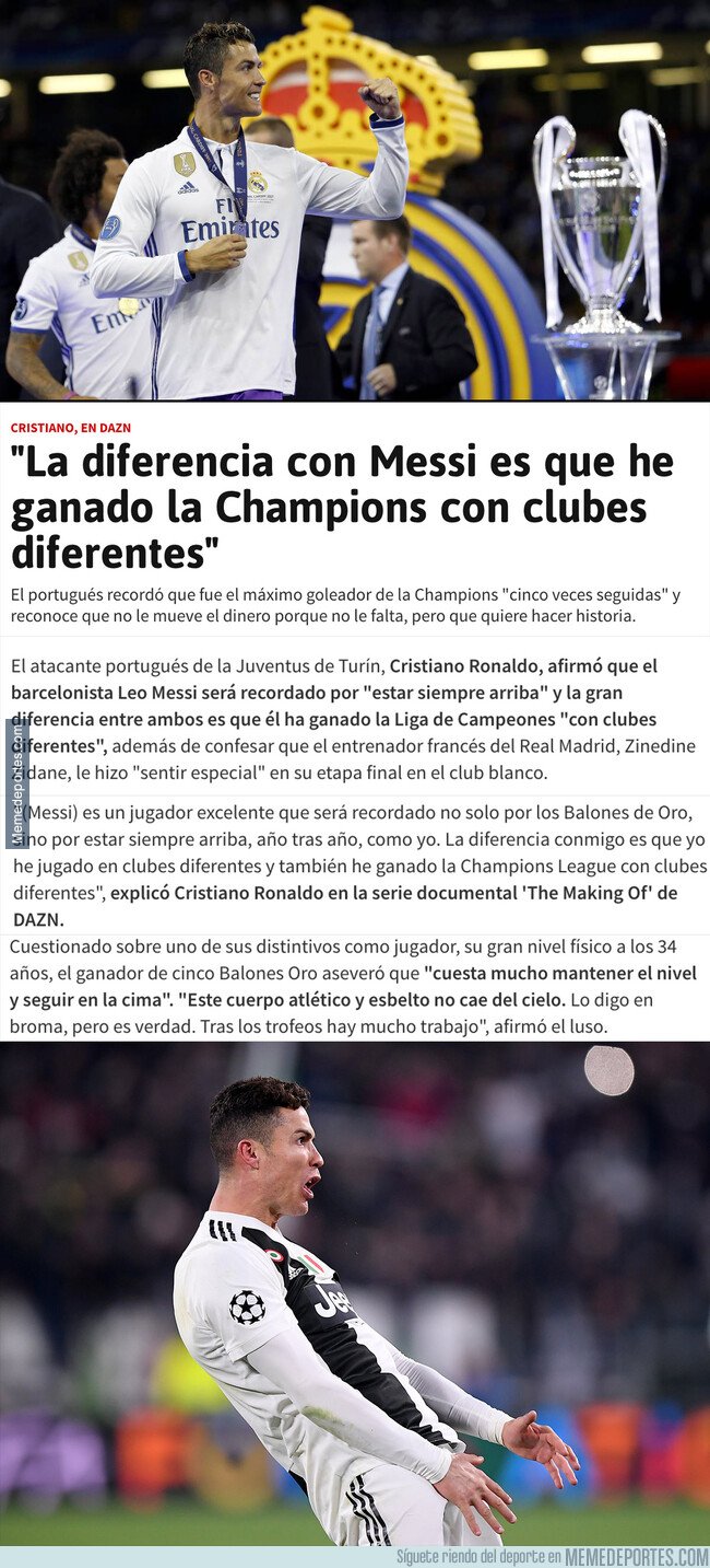 1083353 - La frase de Cristiano sobre su gran diferencia con Messi que va a dar mucho que hablar