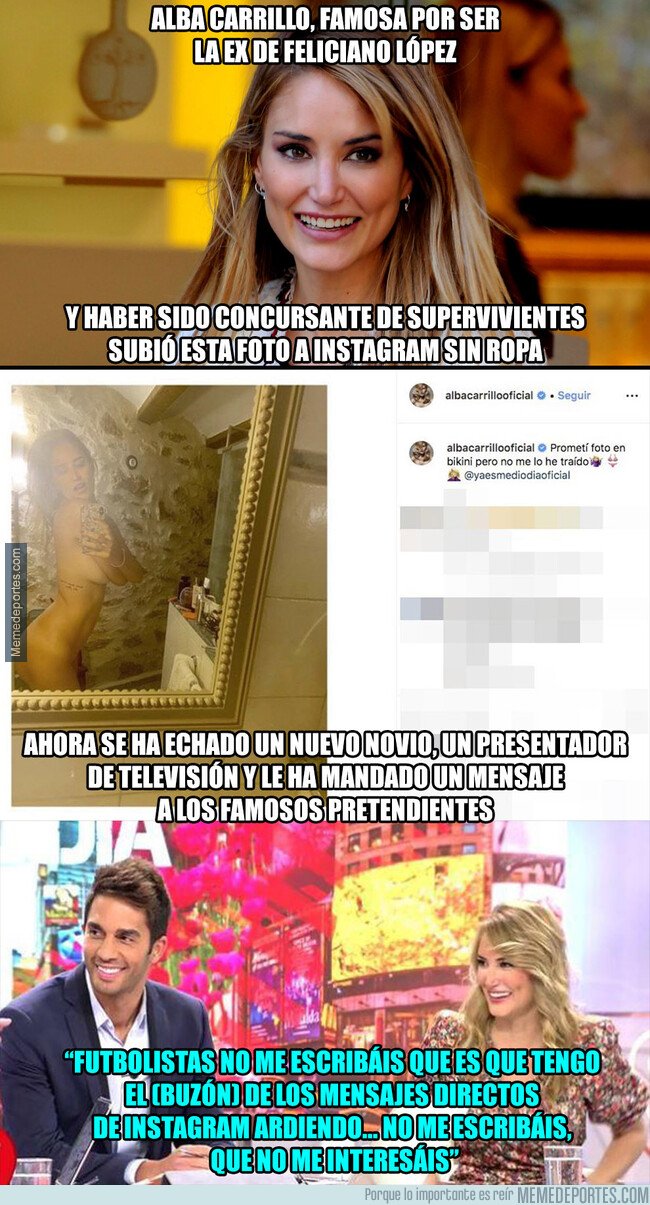 1083361 - Alba Carrillo sube esta foto totalmente desnuda a Instagram y le manda un mensaje a los futbolistas que la están escribiendo