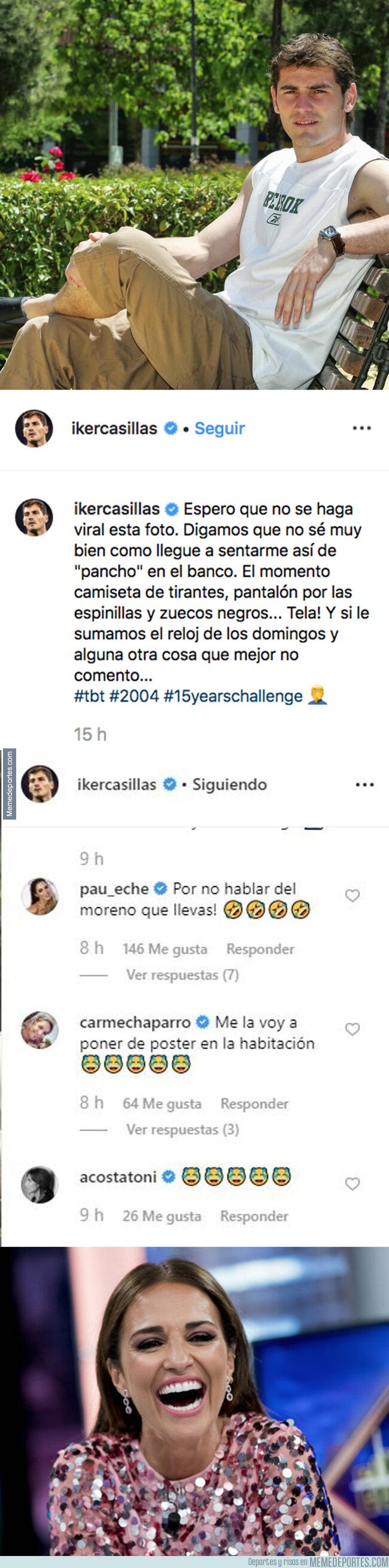 1084017 - Paula Echevarría trolea a Casillas poniéndole este comentario a una foto de Casillas de hace 15 años