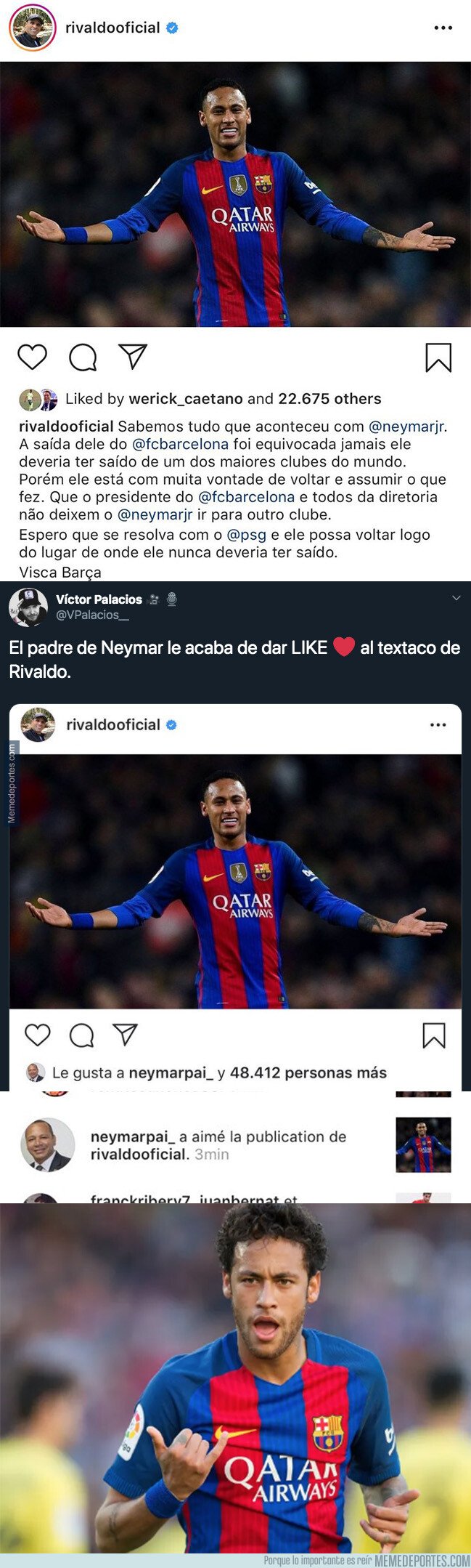 1084338 - El padre de Neymar acaba de darle 'me gusta' a esta publicación de Instagram y acaba de revolucionar todo internet