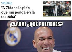 Enlace a Con Zidane, Vinicius jugará de banquillo derecha
