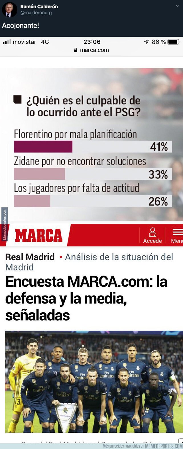 1086294 - Escándalo: Así es como el diario MARCA intenta ocultar la culpa de Florentino Pérez tras la derrota contra el PSG