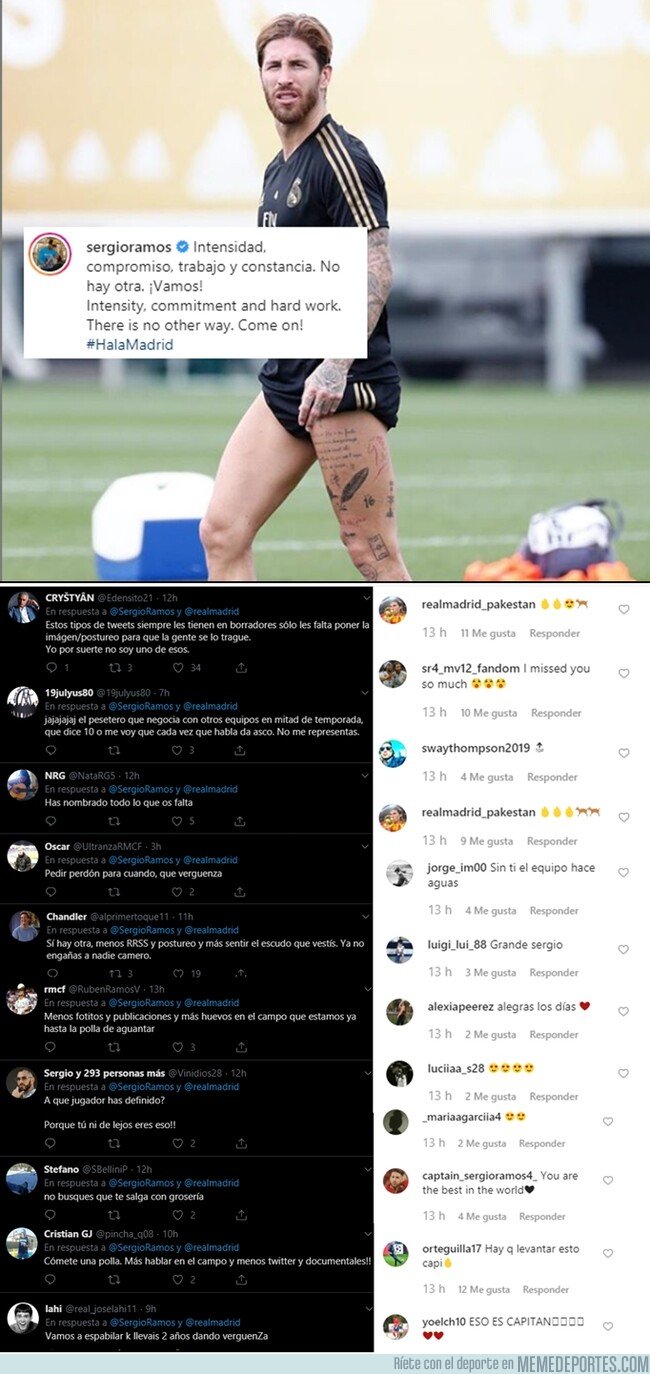 1086329 - Una vez más, la abismal diferencia entre las respuestas que recibe Ramos en twitter e instagram