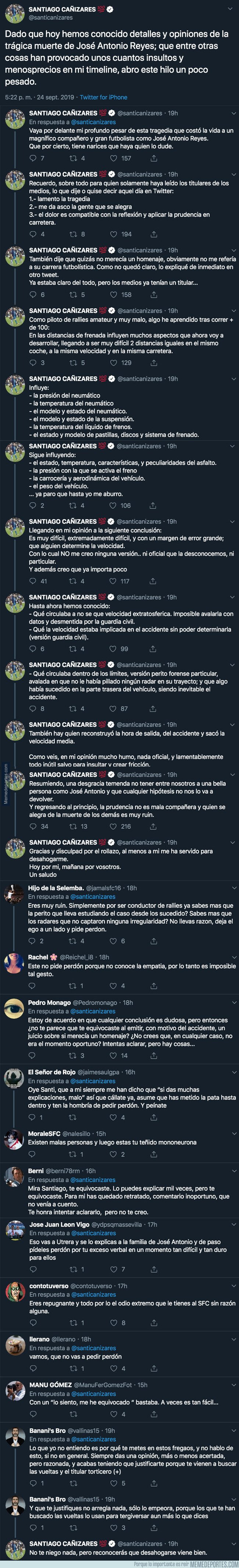 1086743 - Salen nuevos datos sobre el accidente de José Antonio Reyes y Cañizares tiene que salir a defenderse por lo que dijo en su día