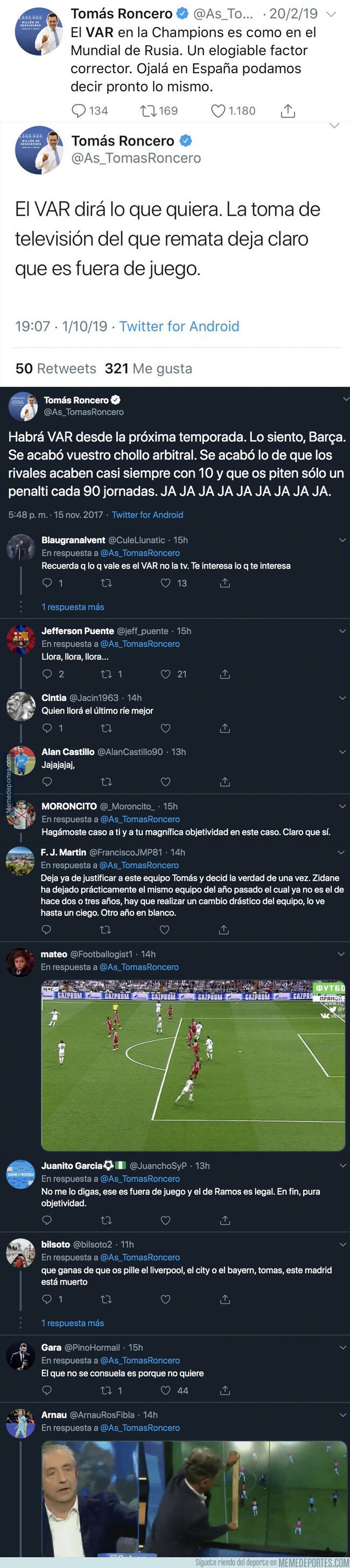 1087341 - El ridículo monumental de Tomás Roncero con el VAR y el gol de Sergio Ramos y su posible fuera de juego