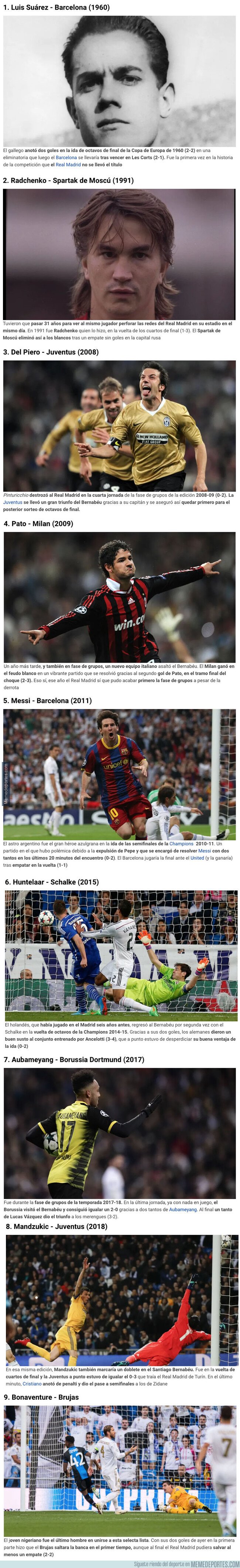 1087406 - Jugadores que le han hecho un doblete al Real Madrid en Copa de Europa en su estadio