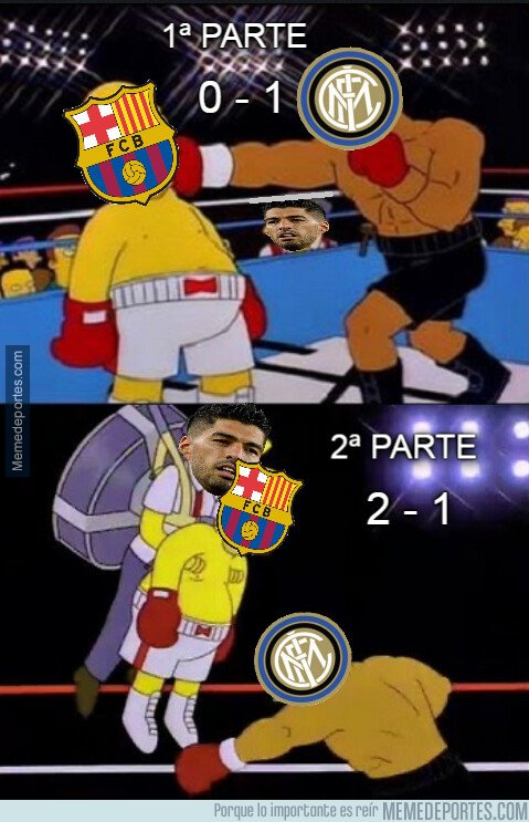 1087472 - Luis Suárez salvó al Barça con un doblete contra el Inter de Milán...