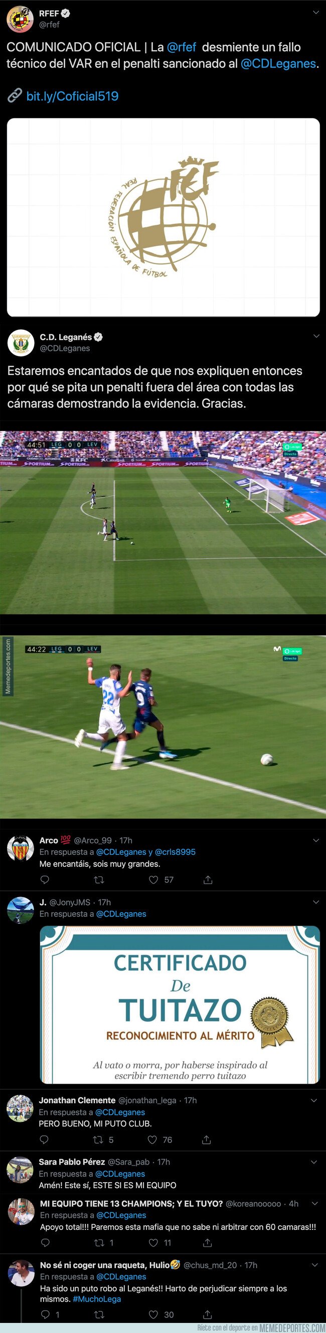 1087738 - El Leganés le ha pegado un hachazo espectacular a la Liga por pitarles un penalti fuera del área