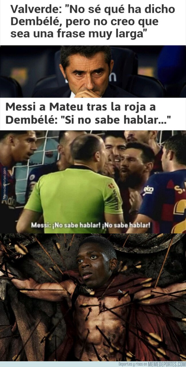 1087925 - Dembélé recibiendo el cariño de su entrenador y de su capitán