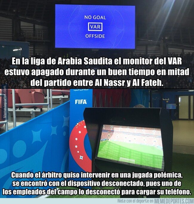 1088052 - El insólito caso del monitor del VAR apagado en la liga saudí