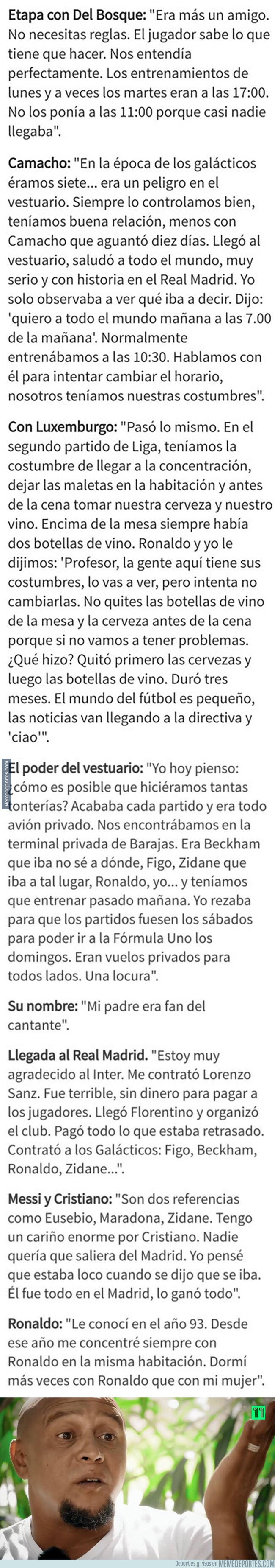 1088113 - La polémica entrevista de Roberto Carlos en la que queda de forma lamentable el vestuario de los galácticos