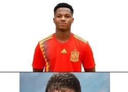 Enlace a Ansu Fati vistiendo por primera vez La Roja