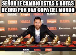 Enlace a Messi cambia sus botas de oro por algo que quiere más