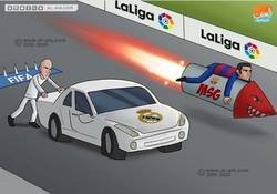 Enlace a El Barça se pone en cabeza, por @zezocartoons