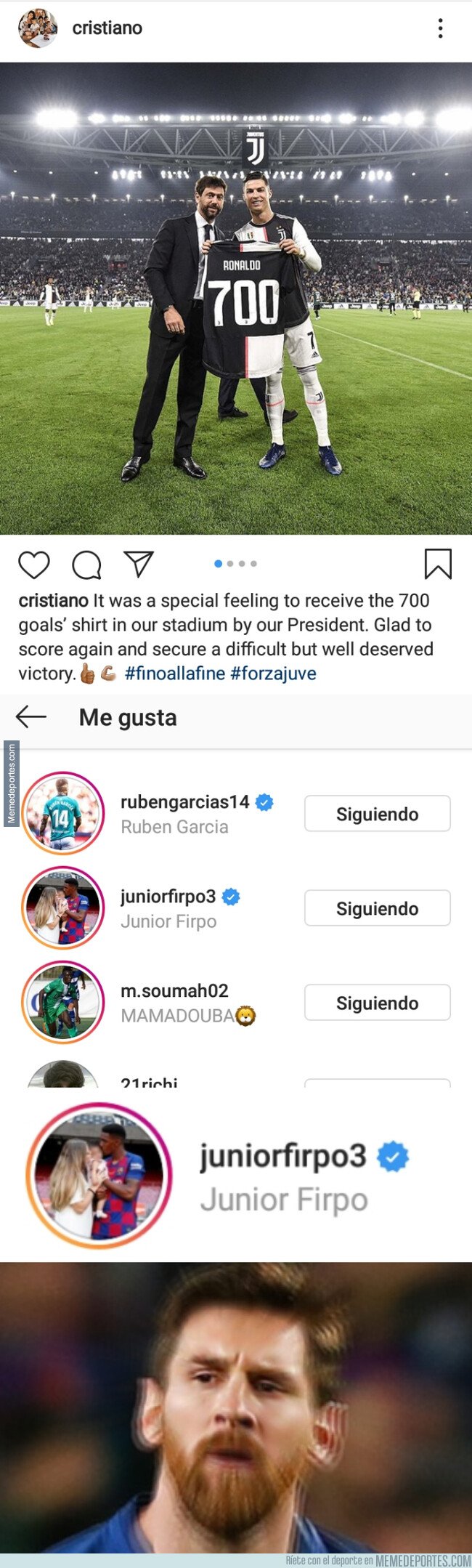 1088920 - A Messi no le gustará que a Junior le gusten los 700 goles de Cristiano