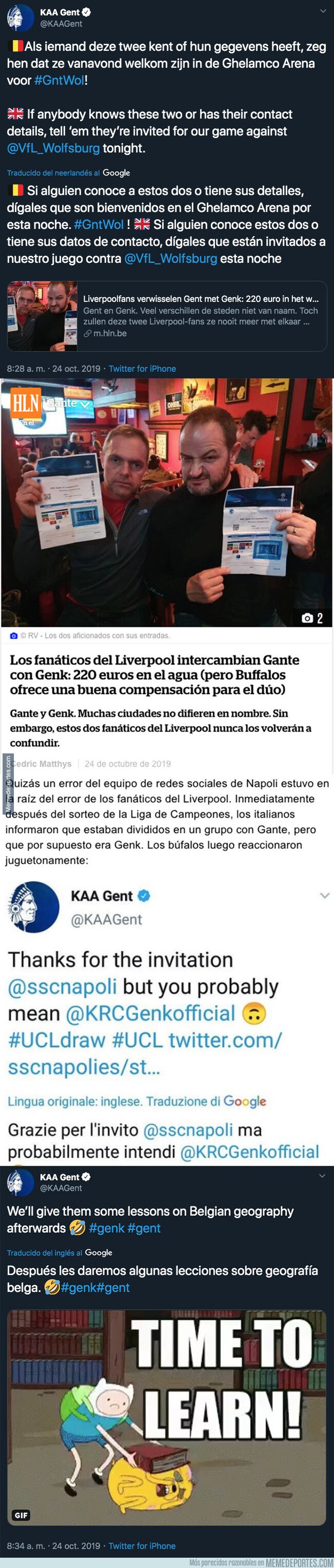 1089275 - Dos hinchas del Liverpool fueron a Bélgica para ver el partido...pero se confundieron de ciudad