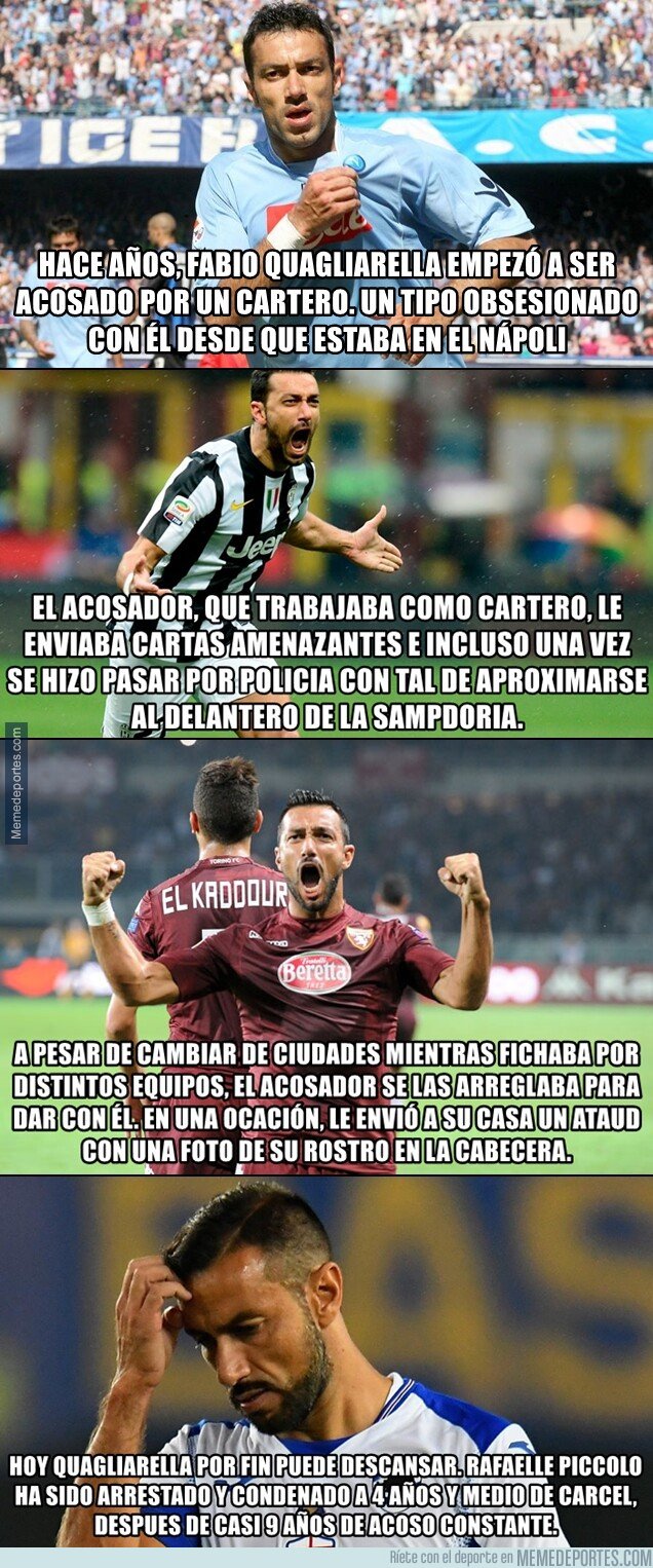 1089433 - La historia del acosador de Quagliarella que por fin ha sido arrestado