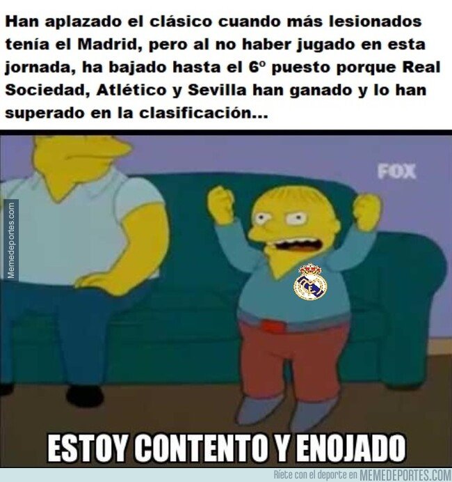 1089439 - No todo iba a ser positivo para el Madrid el ser aplazado el Clásico...