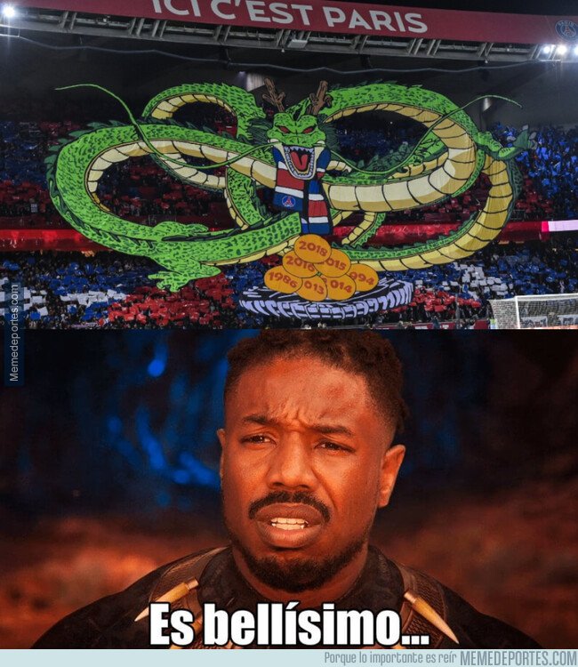 1089486 - El precioso mosaico a lo 'Dragon Ball' que desplegaron en el Parque de los Príncipes