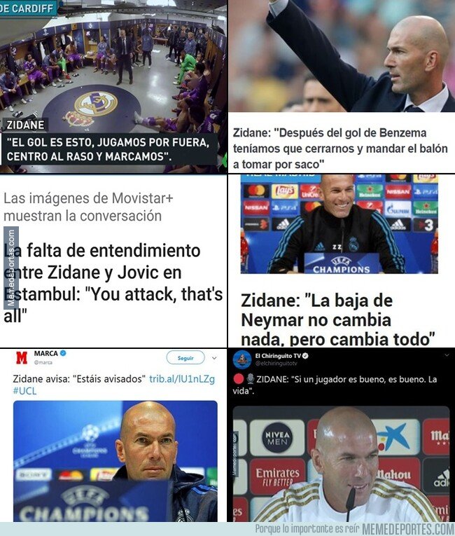 1089673 - Las mejores frases de Zidane que no se estudiarán en los colegios en un futuro. Que grande es este hombre, por dios.