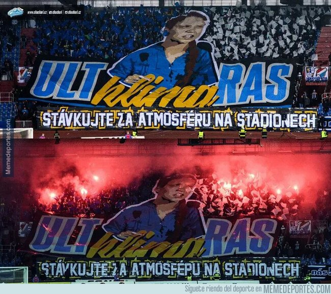 1089779 - Fans del Baník Ostrava checo usaron a Greta Thungberg como trapo