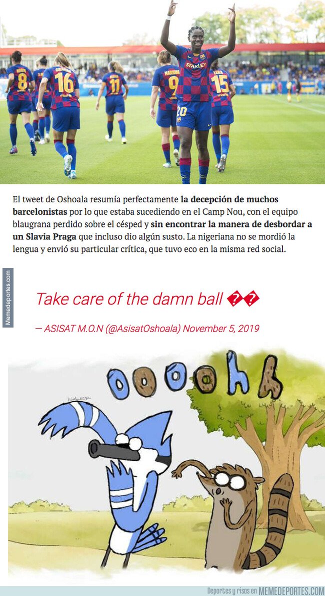 1090223 - El tremendo mensaje de Asisat Oshoala durante el partido de Champions para Valverde que ha tenido que borrar