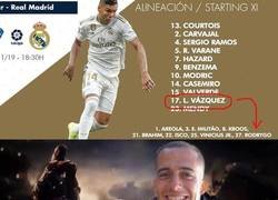 Enlace a ¿Cómo puede sentarse en la mesa de Messi si no puede ni escapar de la sombra de Lucas Vázquez?