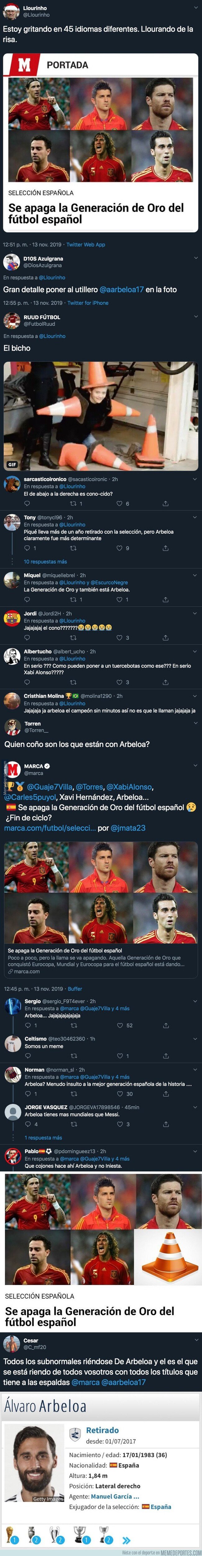 1090990 - Cachondeo absoluto con MARCA por haber incluído este jugador entre las leyendas de España tras la retirada de Villa