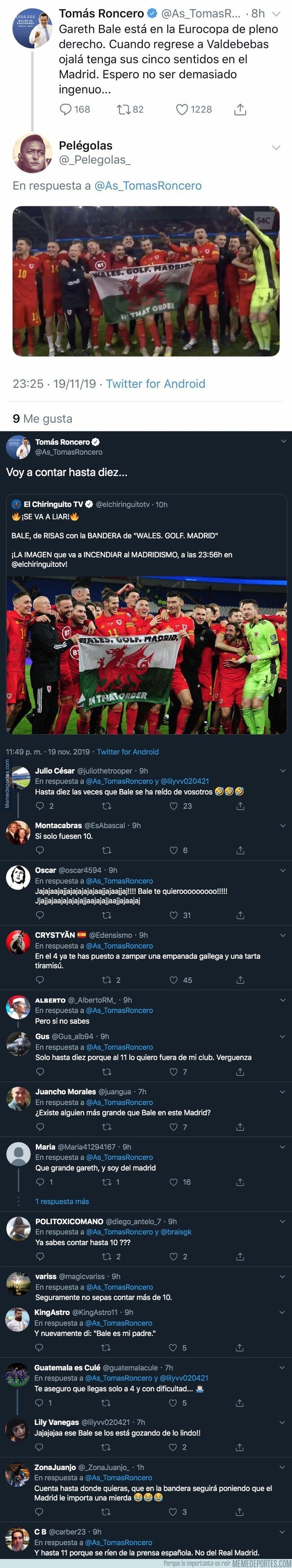 1091580 - Tomás Roncero se lleva el palo más duro con Gareth Bale tras decir esto hace unos días