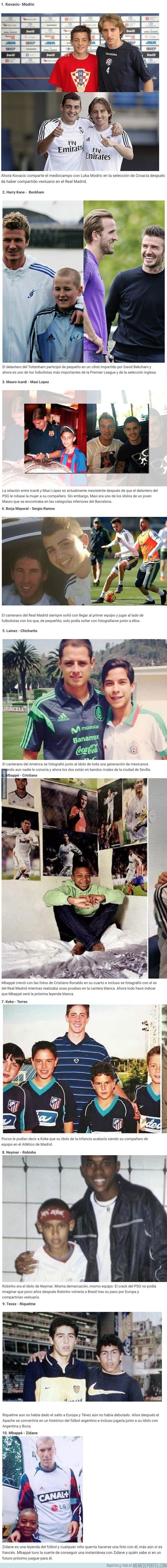 1092003 - 10 jugadores que se fotografiaron con sus ídolos de pequeños y lograron ser estrellas del fútbol