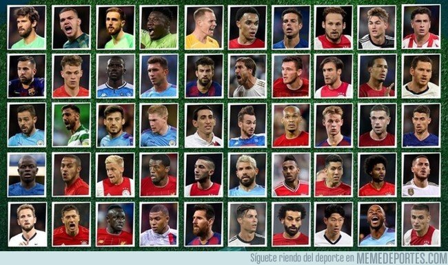 1092045 - Los 50 nominados de la UEFA a el equipo del año. Haz tu propio 11.