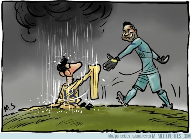 1092126 - Courtois vuelve a perder su duelo con Keylor Navas, por @yesnocse