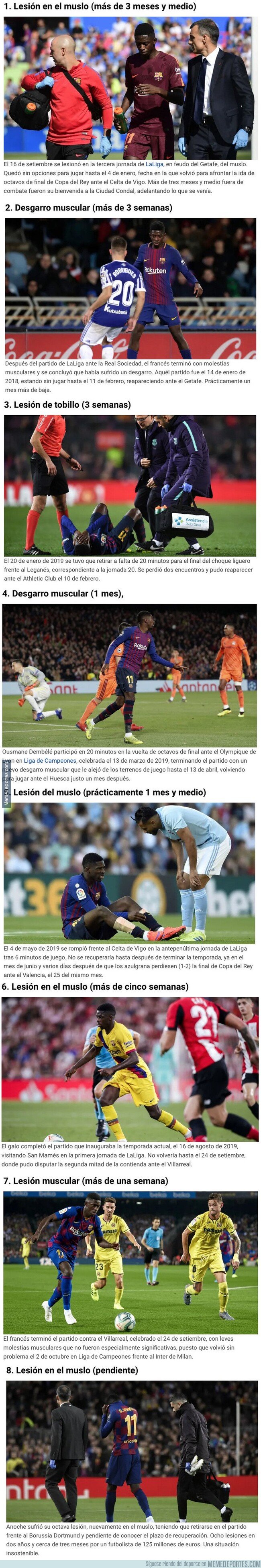 1092213 - Estas son las ocho lesiones de Ousmane Dembélé desde que llegó al Barcelona