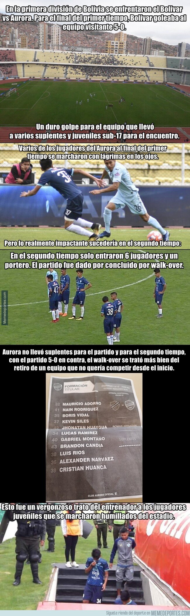 1093678 - El vergonzoso final de partido en Bolivia con un equipo que solo llevó a 6 jugadores