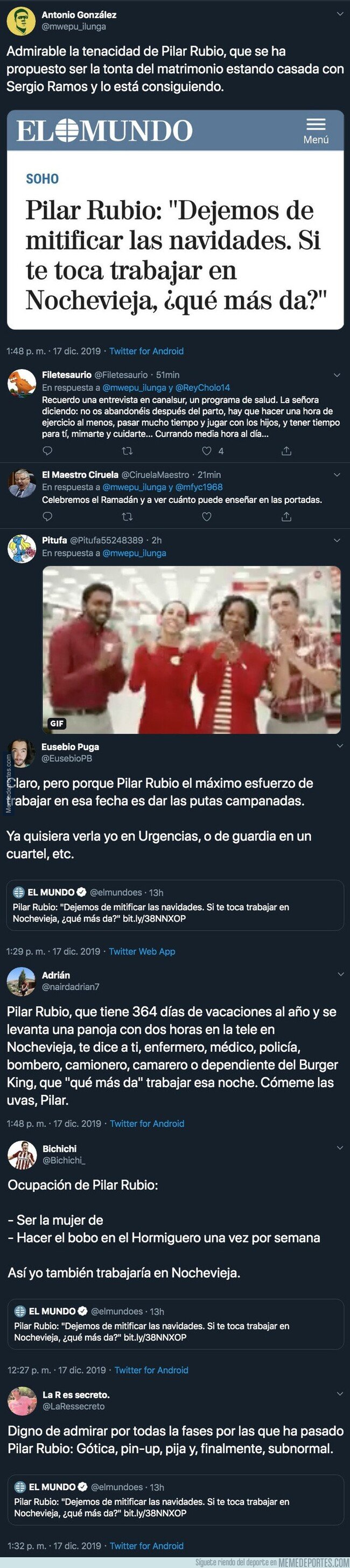 1093802 - Fuertes críticas a Pilar Rubio por lo que ha dicho sobre la gente que tiene que trabajar en Nochevieja