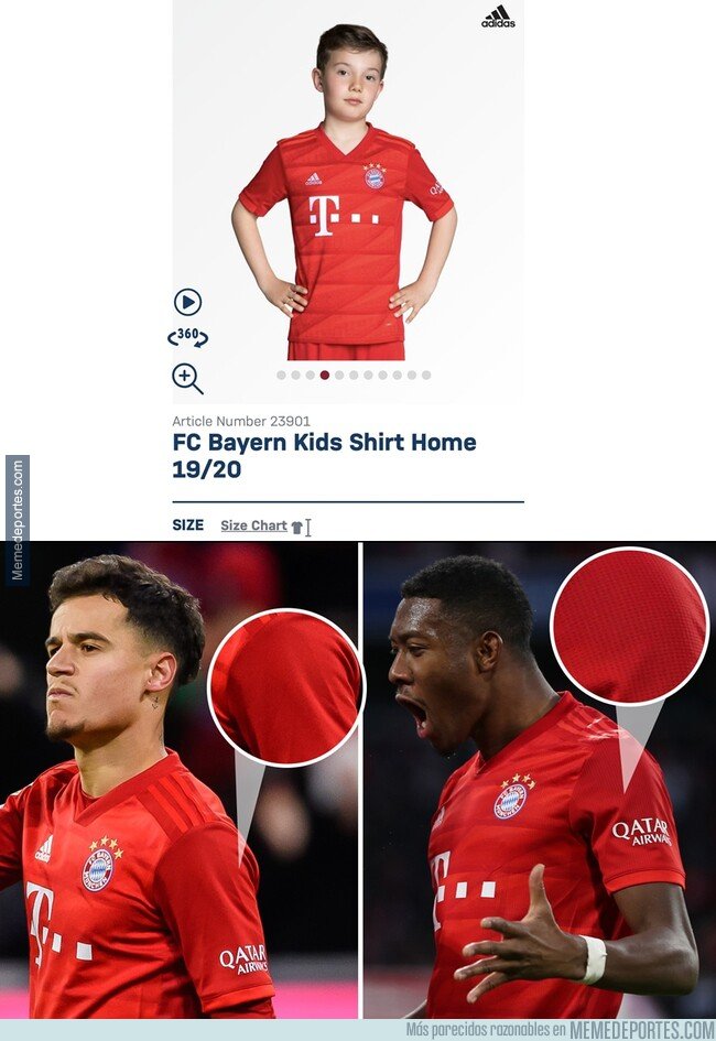 1093844 - Coutinho ha estado jugando la Bundesliga con una camiseta de talla de niño ya que la original no le queda