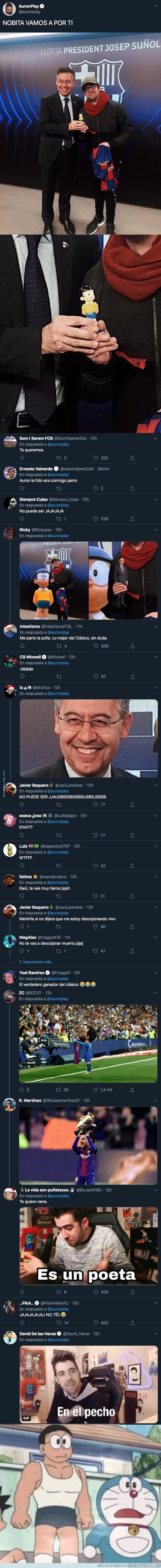 1093942 - Cachondeo absoluto con la última foto que ha subido Auronplay con Bartomeu y como está reaccionando la gente al verla con respuestas brutales