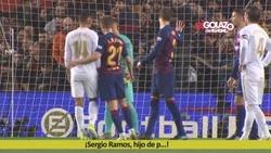 Enlace a Piqué mandó callar a la grada d'animació que insultaba a Ramos