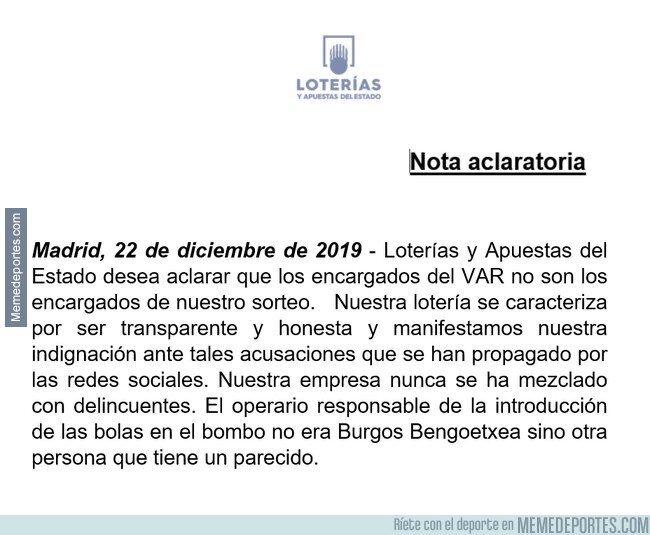 1094188 - Dejen de calumniar el sorteo