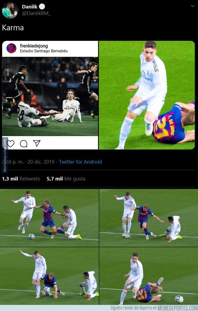 1094190 - El 'regate' de Valverde a De Jong por el que sacaban pecho los madridistas que resultó ser una falta de Casemiro