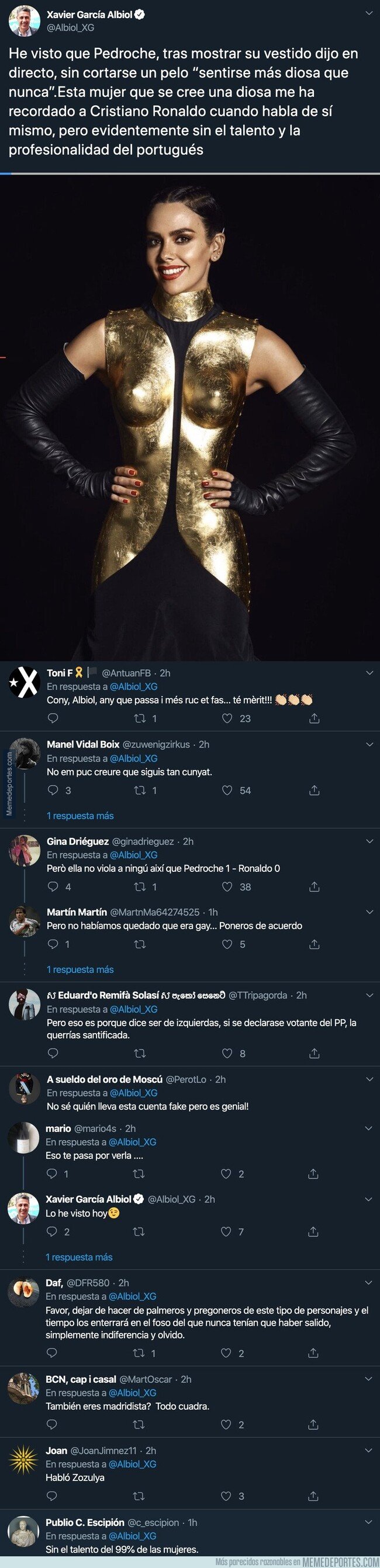 1094824 - Xavier García Albiol la lía comparando a Cristina Pedroche con Cristiano Ronaldo por la imagen dada en Nochevieja dando las uvas